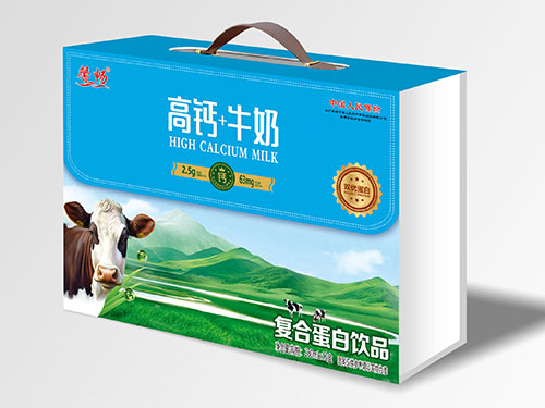 河南高钙+牛奶复合蛋白饮品木盒
