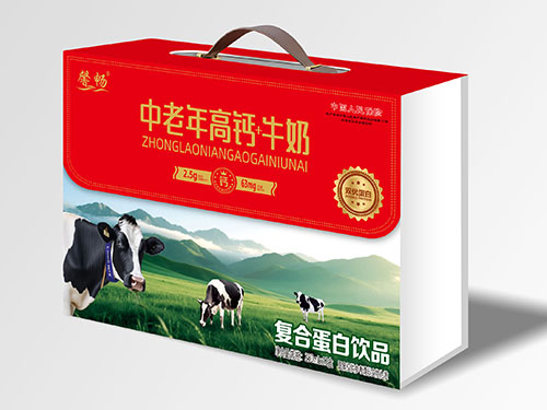 河南中老年高钙+牛奶复合蛋白饮品木盒