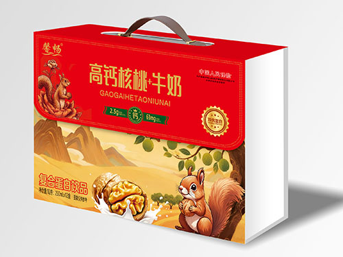 高钙核桃+牛奶复合蛋白饮品木盒