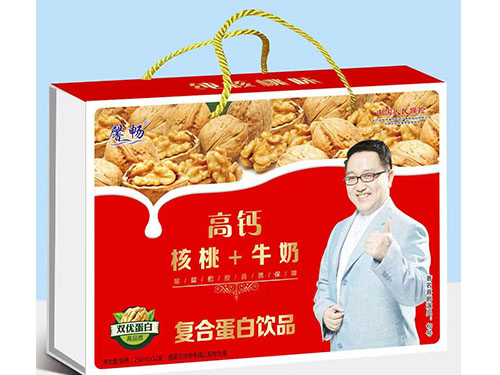 高钙核桃+牛奶复合蛋白饮品木盒